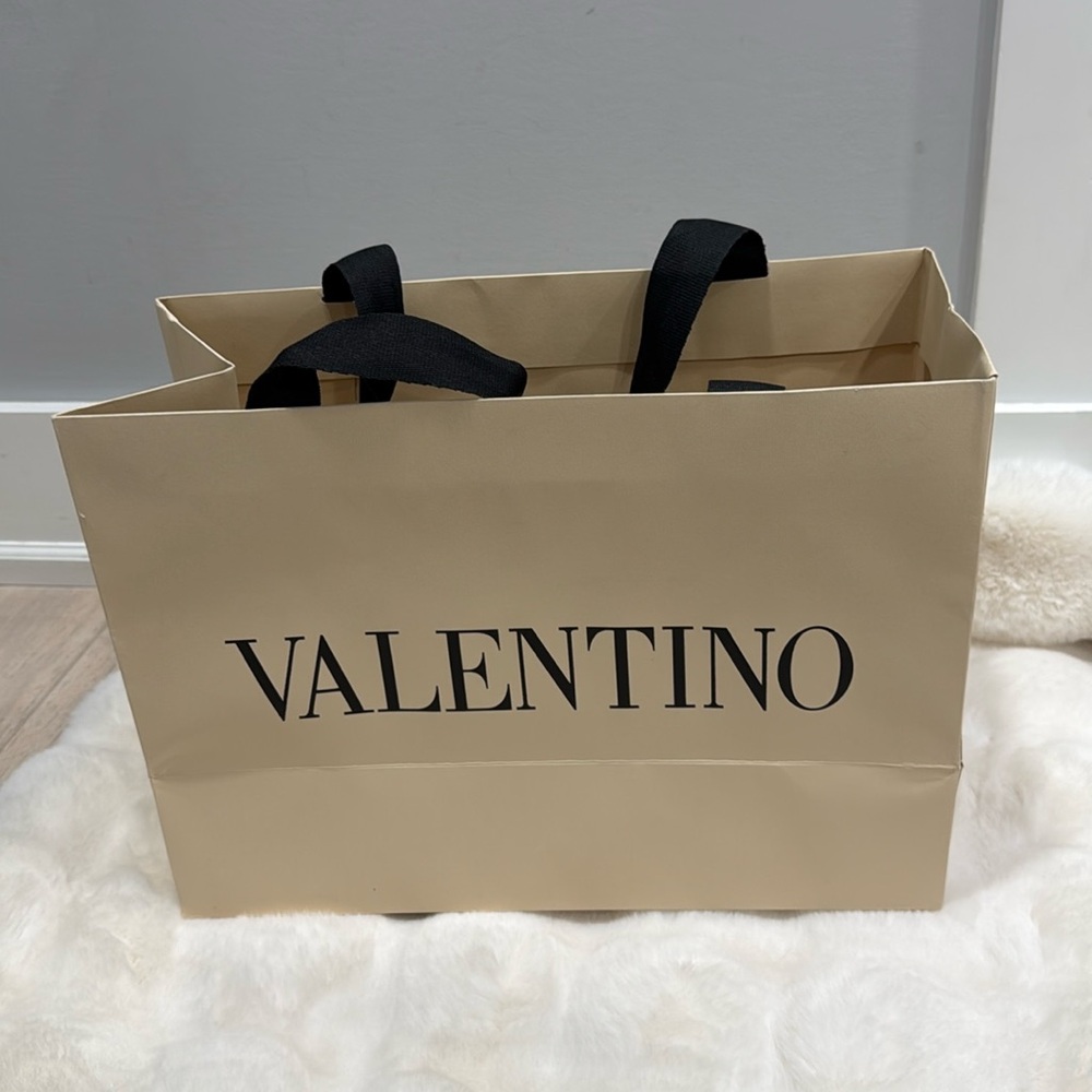 Valentino Beige Shopping Bag with Black Handles